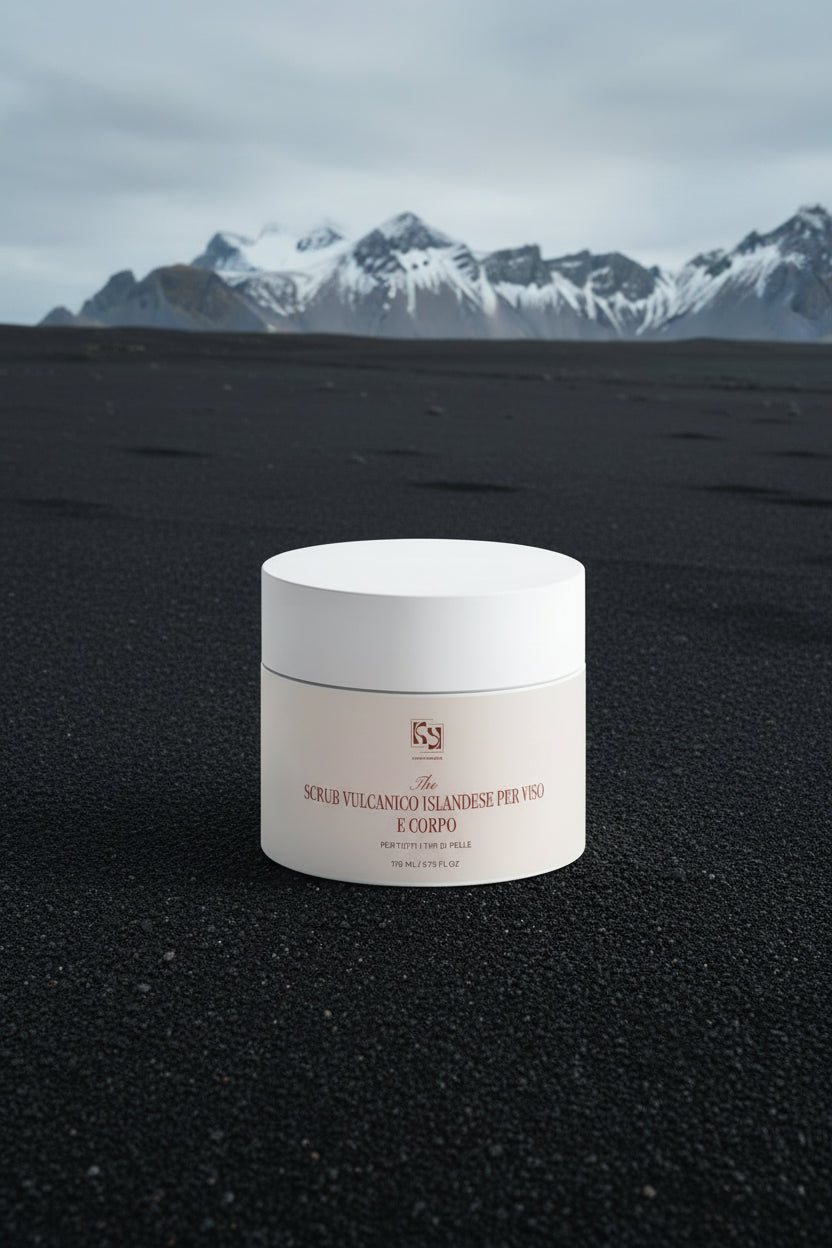 Scrub viso e corpo al vulcano islandese